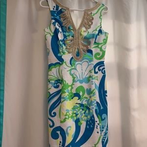 Lilly Pulitzer V Neck Dress with Scooped Back